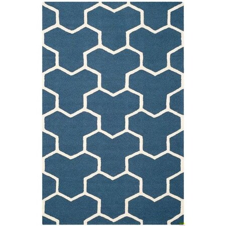 Safavieh Cambridge Hand Tufted Rectangle Rug- Navy Blue - Ivory- 9 x 12 ft. CAM146G-9